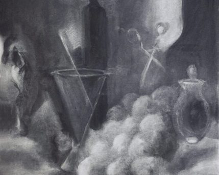 Omer Halperin_Bath_2017_Charcoal on paper_80x84 cm