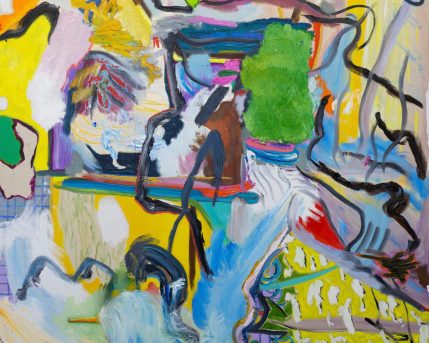 Slippery Slope 3, 2020, oil and pencil on canvas 150x153.5 cm 2 (1)