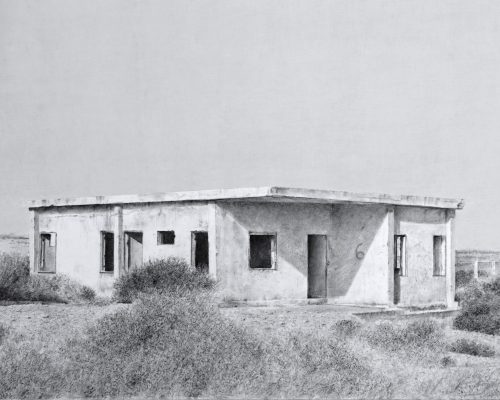 deserted house, charcoal and pencil on paper, 90x50cm