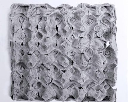 egg tray, charcoal and pecil on paper 90x90 cm