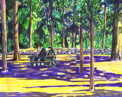 secret, markers on paper, 21X29, 2018