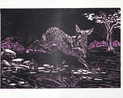 הדפס חיתוך עץ woodcut 2 צבעים (2)