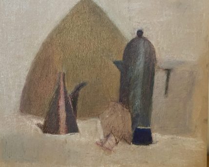 רעיה מנובלא-RAYA MANOBLA -פסטל על נייר- טבע דומם