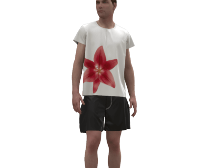 תמונות דגם 1 פרוייקט גמר מכנס קצר וטי שרט פרח_Colorway 1